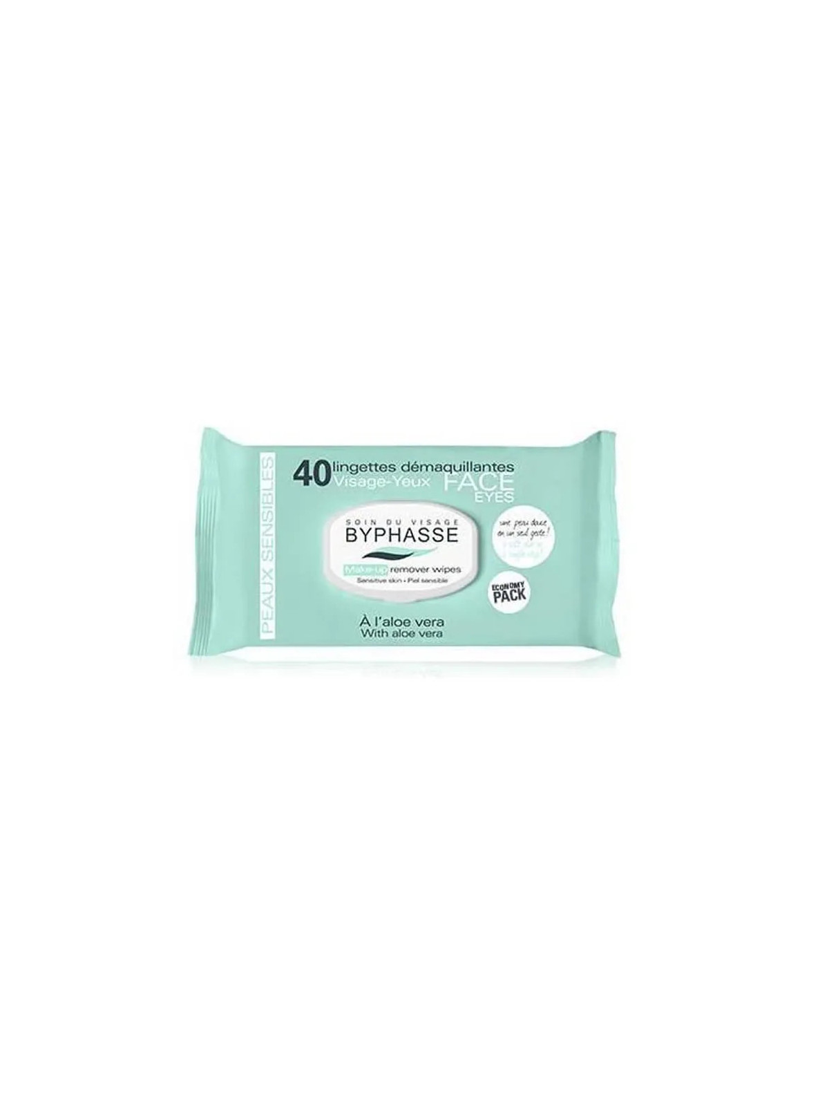 Byphasse Lingettes Démaquillantes Aloe Vera Peaux Sensibles 40U