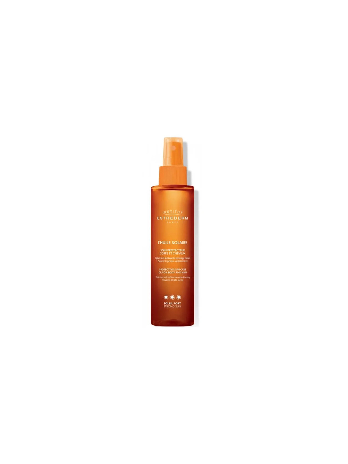 Institut Esthederm Huile Solaire Corps et Cheveux Soleil Fort 150ml