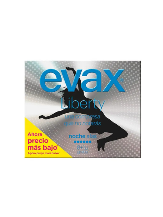 Evax Liberty Nuit Normal Avec Ailettes Serviettes Hygiéniques 12 Unités