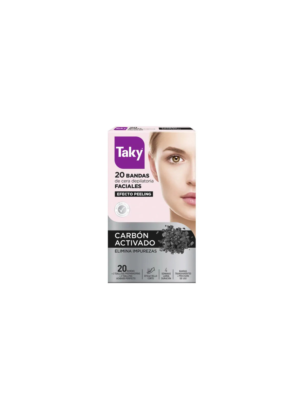 Taky Charbon Actif Bandes de Cire Visage 20 Unités