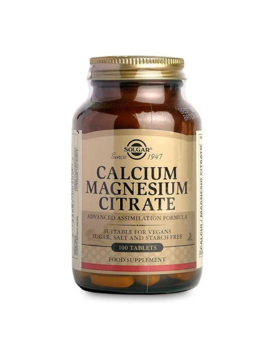 Solgar Citrate de Calcium et Magnésium 100 Comprimés