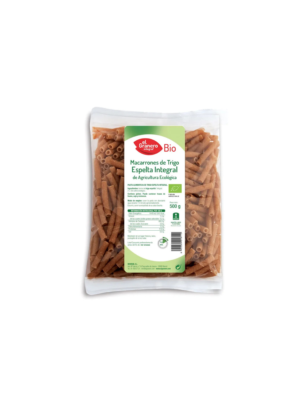 Granero Macaronis Épeautre Complet Bio 500g