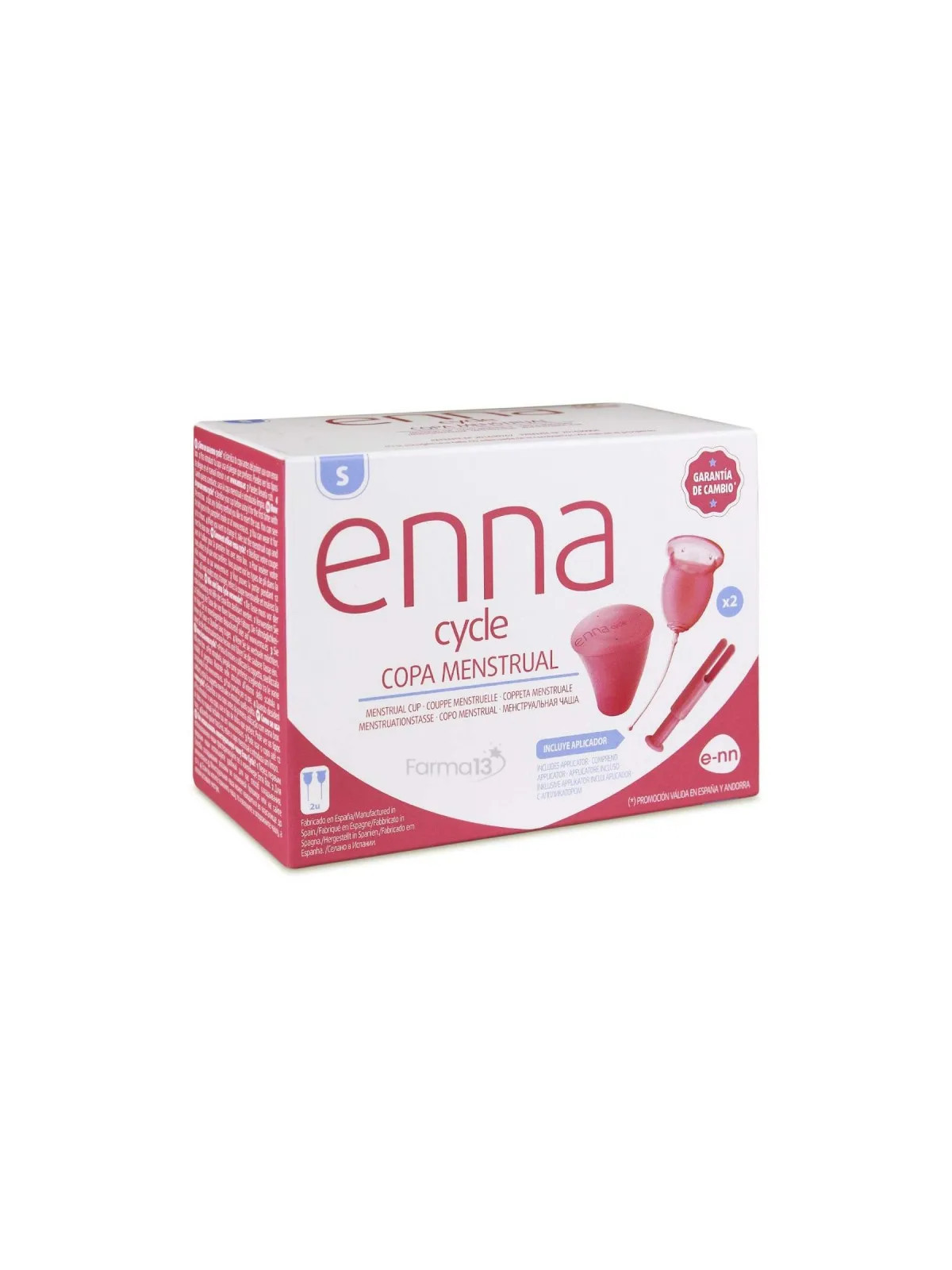 Enna Cycle Coupe Menstruelle Taille S Pack de 2 + Applicateur