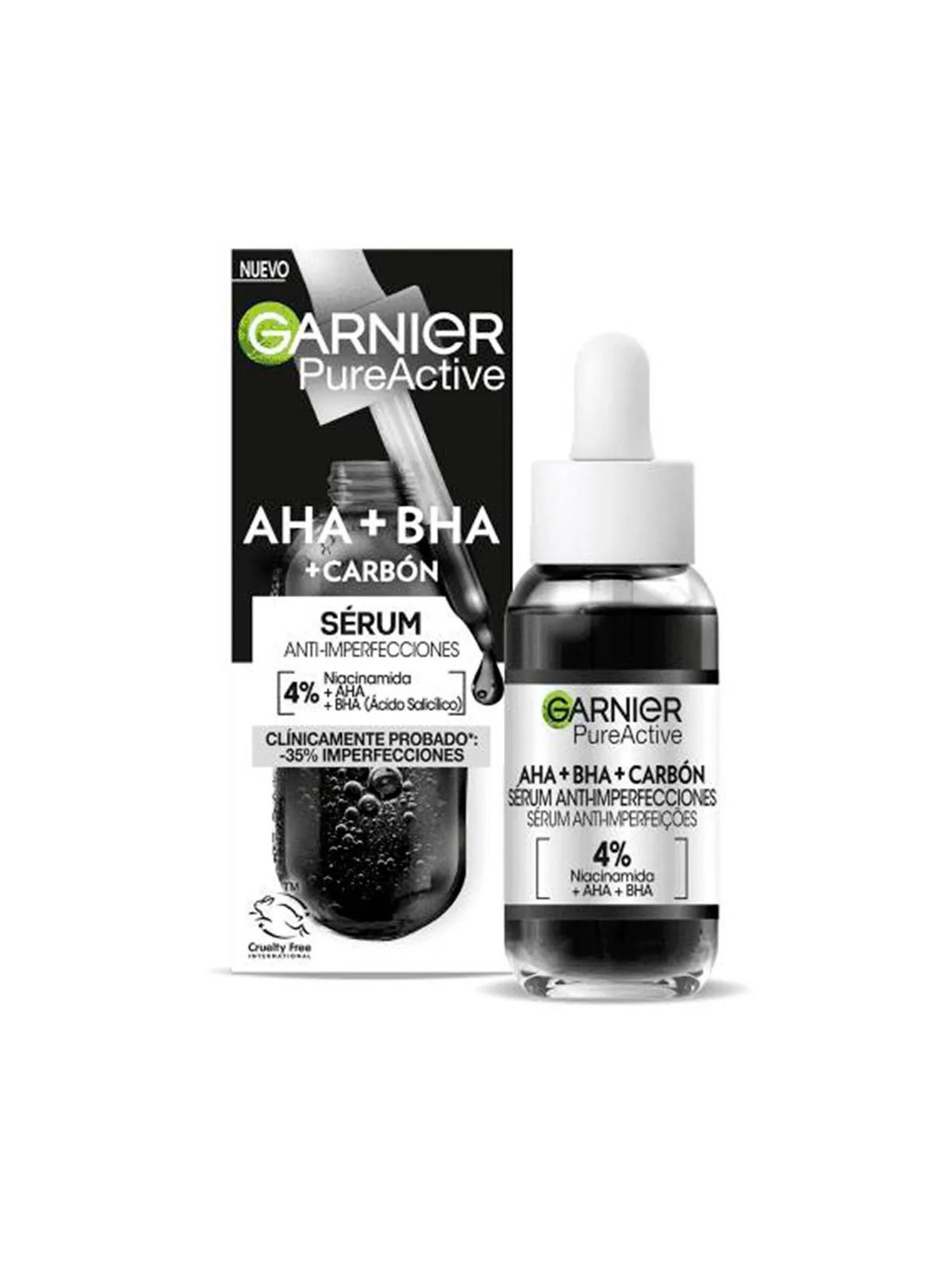 Garnier Pure Active Sérum Anti-Imperfections AHA BHA Charbon 30ml