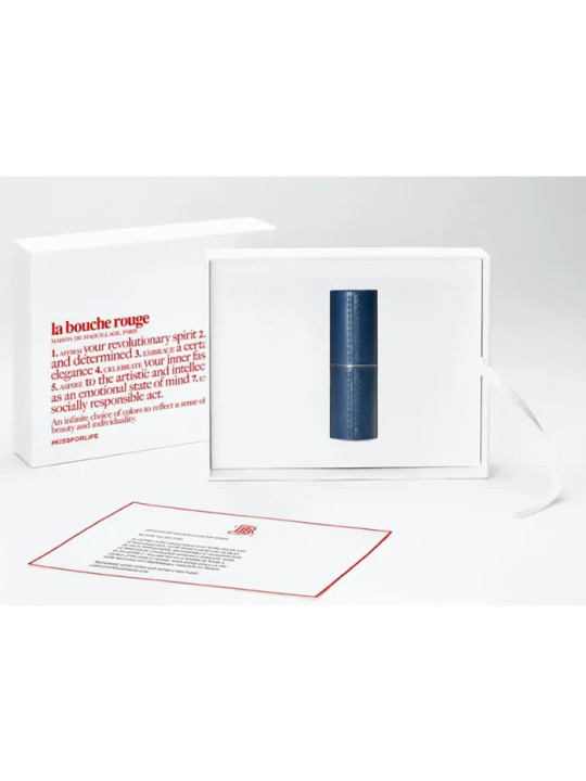 La Bouche Rouge Étui Rouge à Lèvres Cuir Bleu Marine