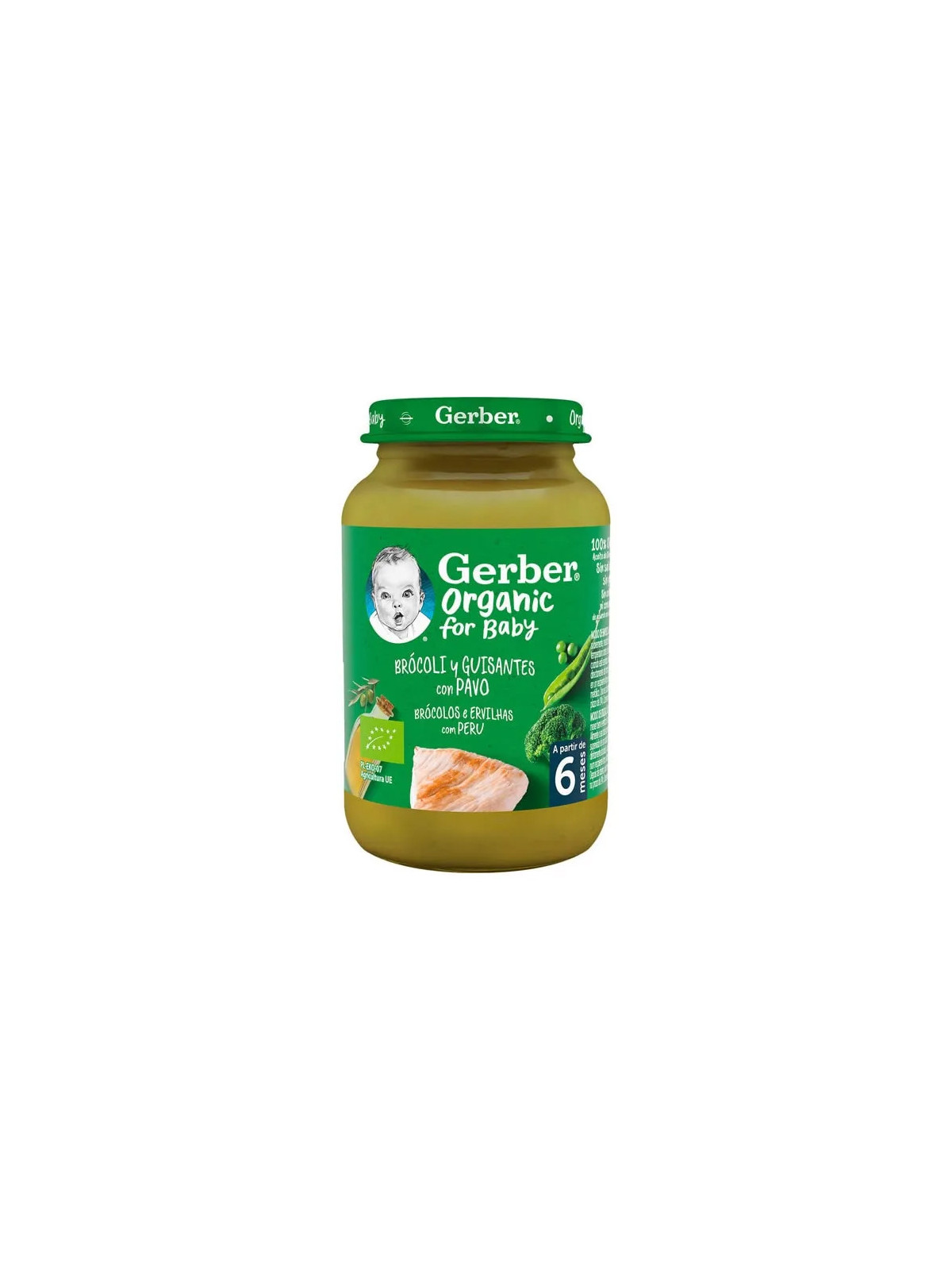 Gerber Bio Purée de Brocoli et Pois avec Dinde 190g