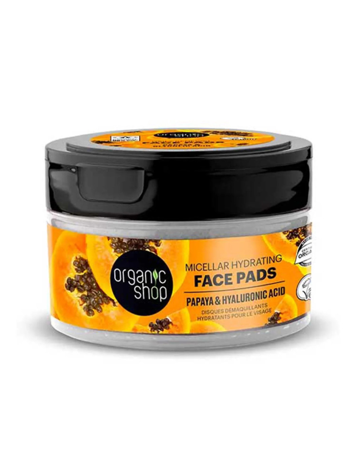 Organic Shop Papaya Micellar Disques Faciaux Hydratants Micellaires 20 unités