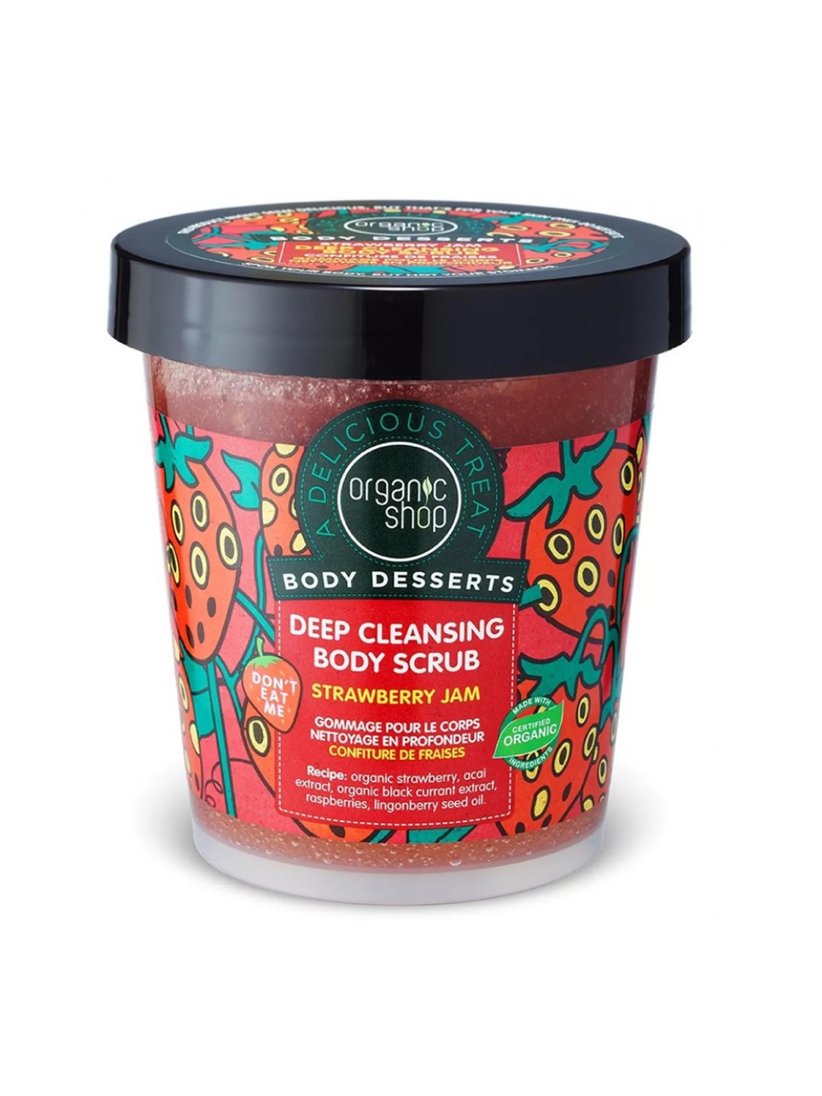 Organic Shop Body Desserts Exfoliant Nettoyant en Profondeur Fraise 450ml